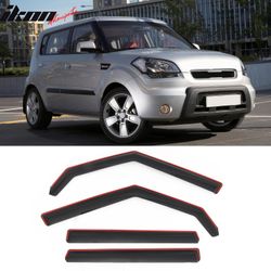 Fits 2009-2013 Kia Soul In-Channel Window Visors Vent Rain Sun Guards Deflectors