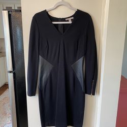 Banana Republic Dress with Leather Detail and Gold Zippers