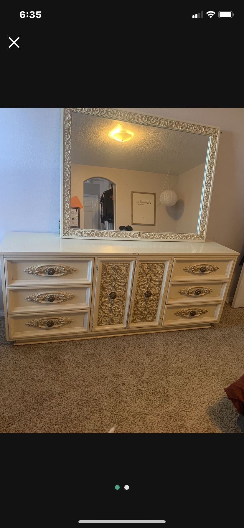 Antique Dresser And Night Stand 