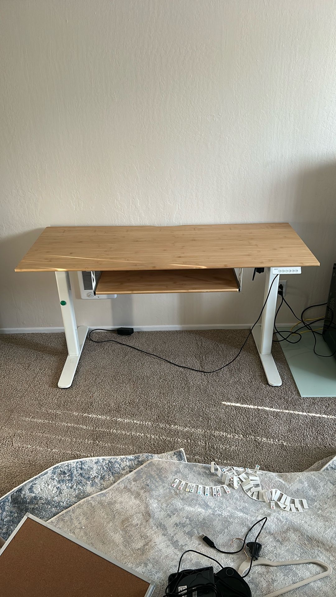 Standing Desk- Beige w/ White Legs 