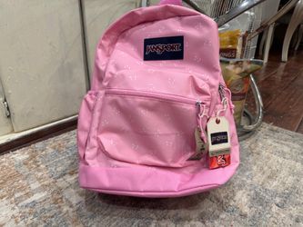 JanSport Pink Backpack with Bow Print Back to School