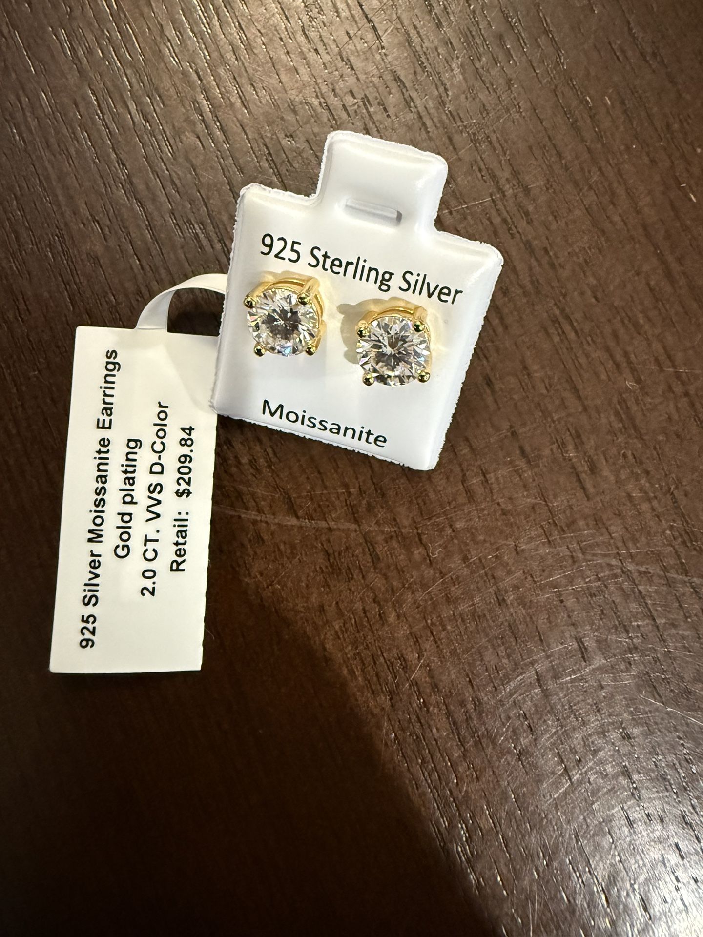 925 Sterling Silver Earrings Gold Plated