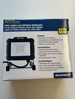 Bull Dog Power Products 2000 Lumen LED Portable Worklight. New In Box