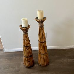 Bamboo Vintage 2  stands h 27, h 31 inches 