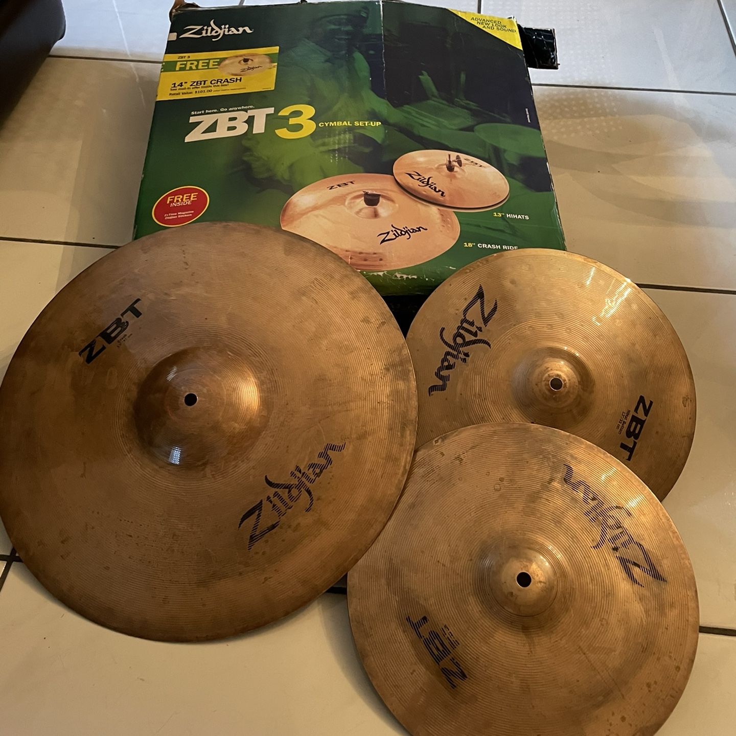 Zilbjian Cymbals Set Used