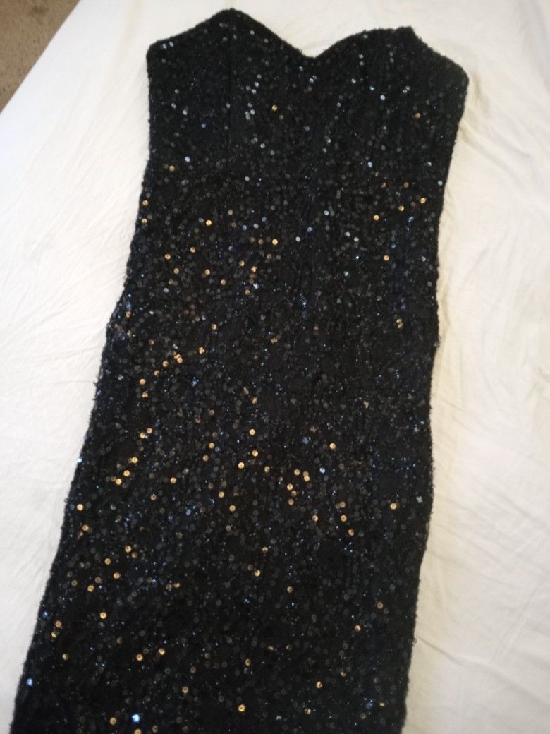 Black Sequins Dress
