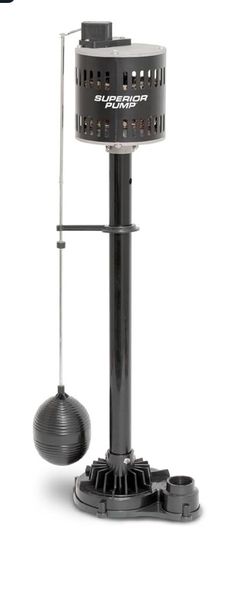 NEW! Superior Pump 1/2 HP Thermoplastic Pedestal Pump, Black (92553)