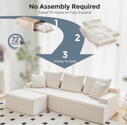 Cream Sectional Sofa No Assembly Required