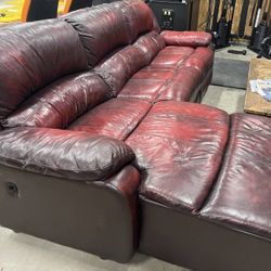 Red Leather Couch 