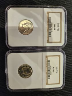Two (2) 1945 P 5C NGC MS65