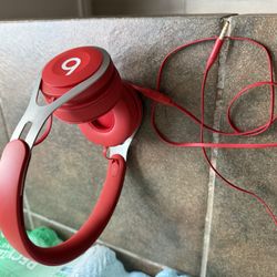 Beats Ep Wired On-Ear Headphones - Battery Free for Unlimited Listening, Built in Mic and Controls - Red