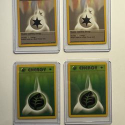Colorless Pokemon Energy Cards And 1st Edition Green leaf Energy Cards