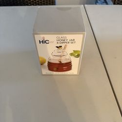 HIC Kitchen Glass Honey Pot 