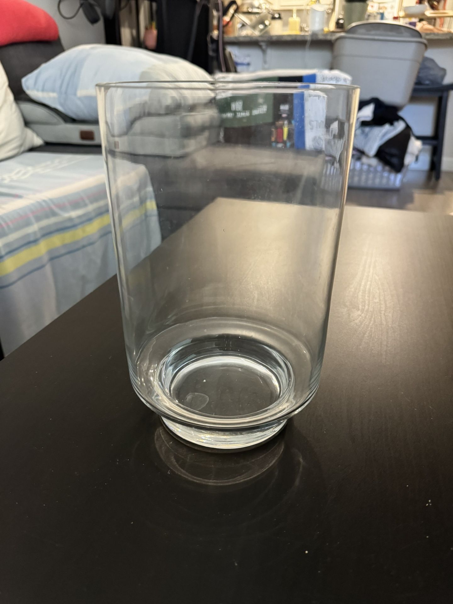 Ashland 14” Glass Cylinder Vase – 5.9” Diameter – Tall Clear Decorative Vase