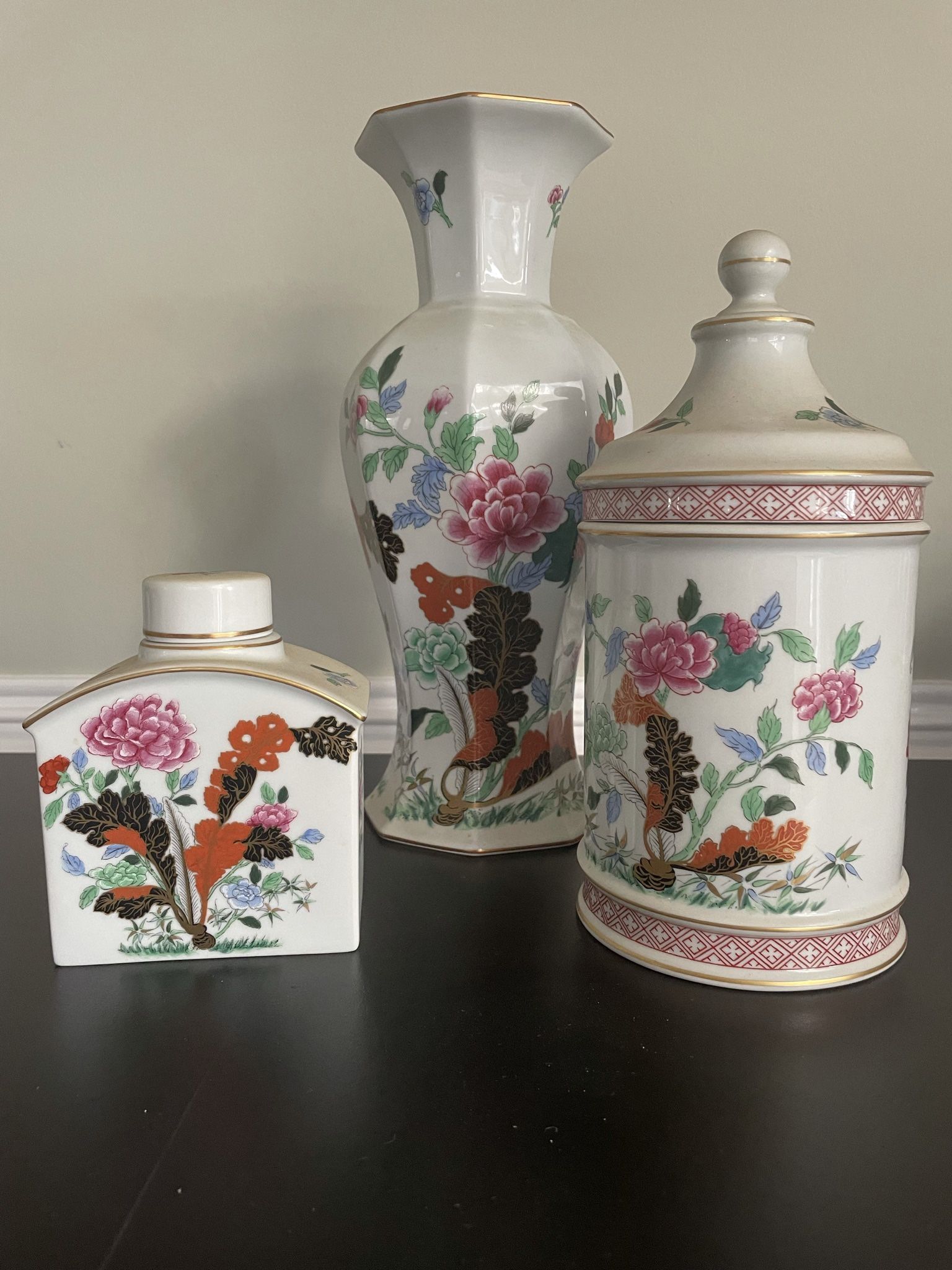 Vista Alegre Porcelain Vase/Canister Set