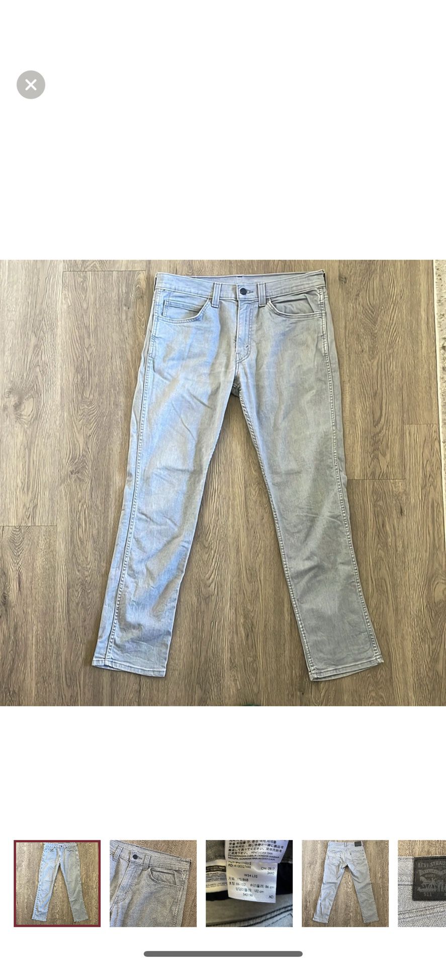 Gray Slim Fit 511 Jeans 34W x 32L 