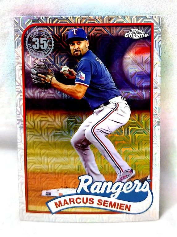 2024 Marcus Semian Topps 35th Anniversary Chrome Mojo Refractor Texas Rangers Baseball Card