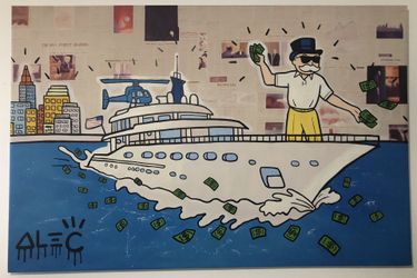 Oil on Canvas - Wolf of Wall Street ALEC Monopoly OBO