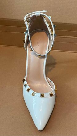 White stilettos high heels