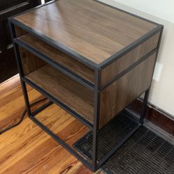 Industrial Modern Side Table - Reclaimed Barnwood
