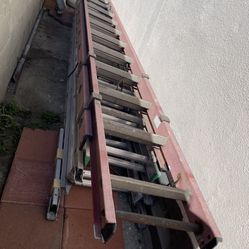Good Condition, 24 Feet Fiberglass Extension Ladders