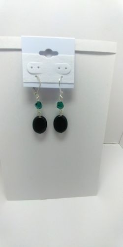 Swarovski and agate earrings