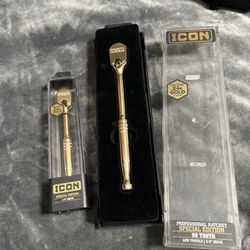 Icon Professional Ratchet (90 Tooth & “1/4” Drive) SPECIAL EDITION 24K Gold Plated 