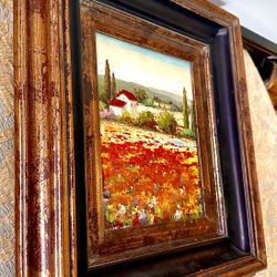Beautiful original signed framed oil painting; H18xL16xD2.75 inch Lbs3. This is a wood framed, original oil landscape painting in excellent condition.