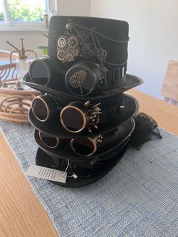 black steampunk-style top hat