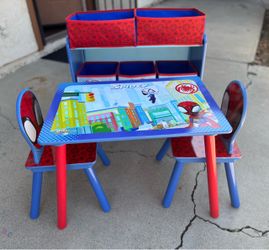 Baby table and toy boxes