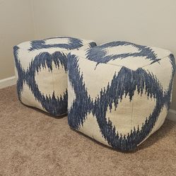 PAIR OF MATCHING POUFS