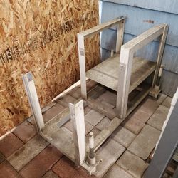 Large Aluminum Rolling Cart With Leveling Feet 