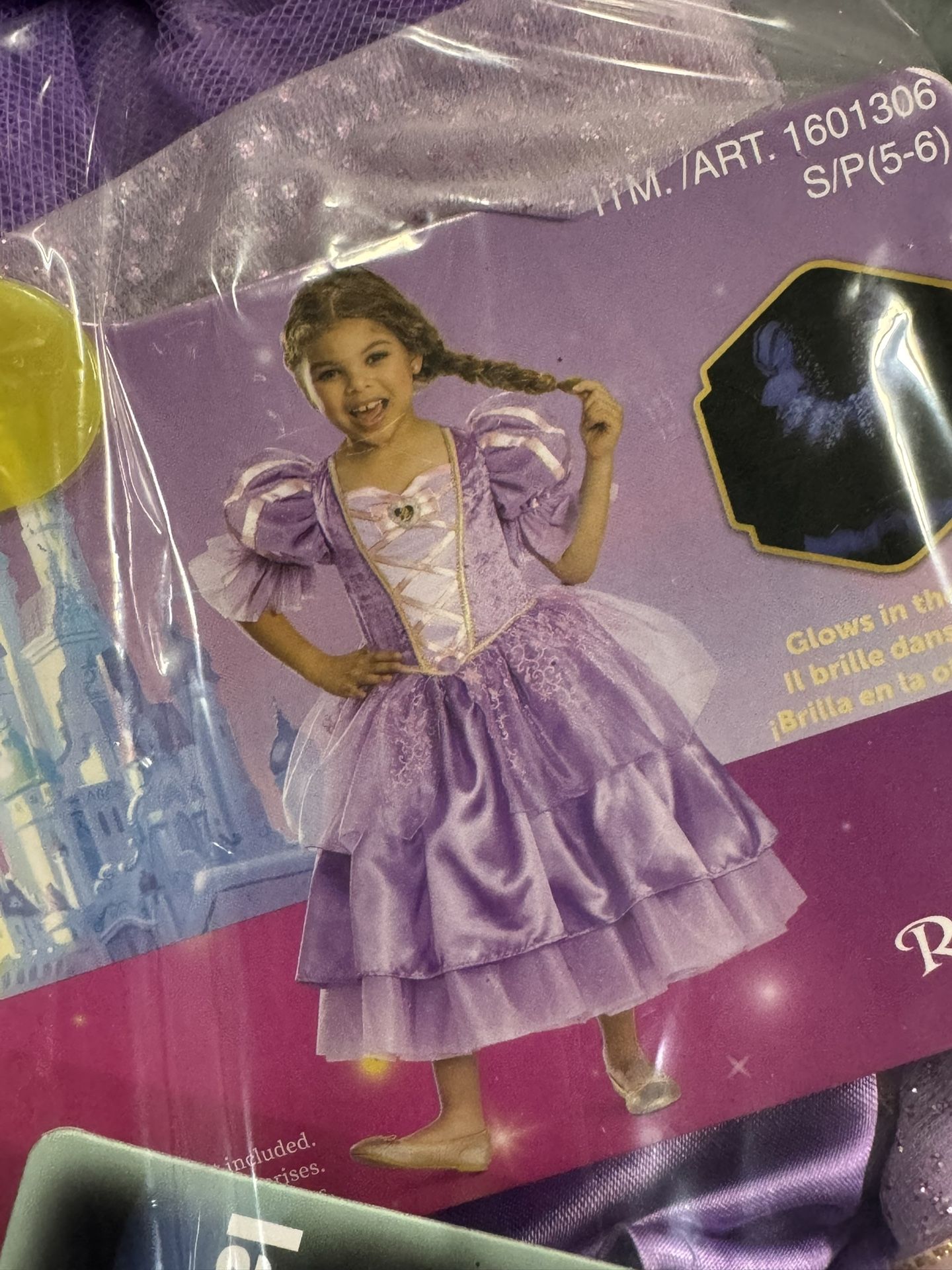 Disney Princess Majestic Rapunzel Girls Dress Pascal Shoulder Plush Small 5-6
