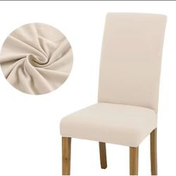New 4 Chair Covers Beige Cream Iff White Color 