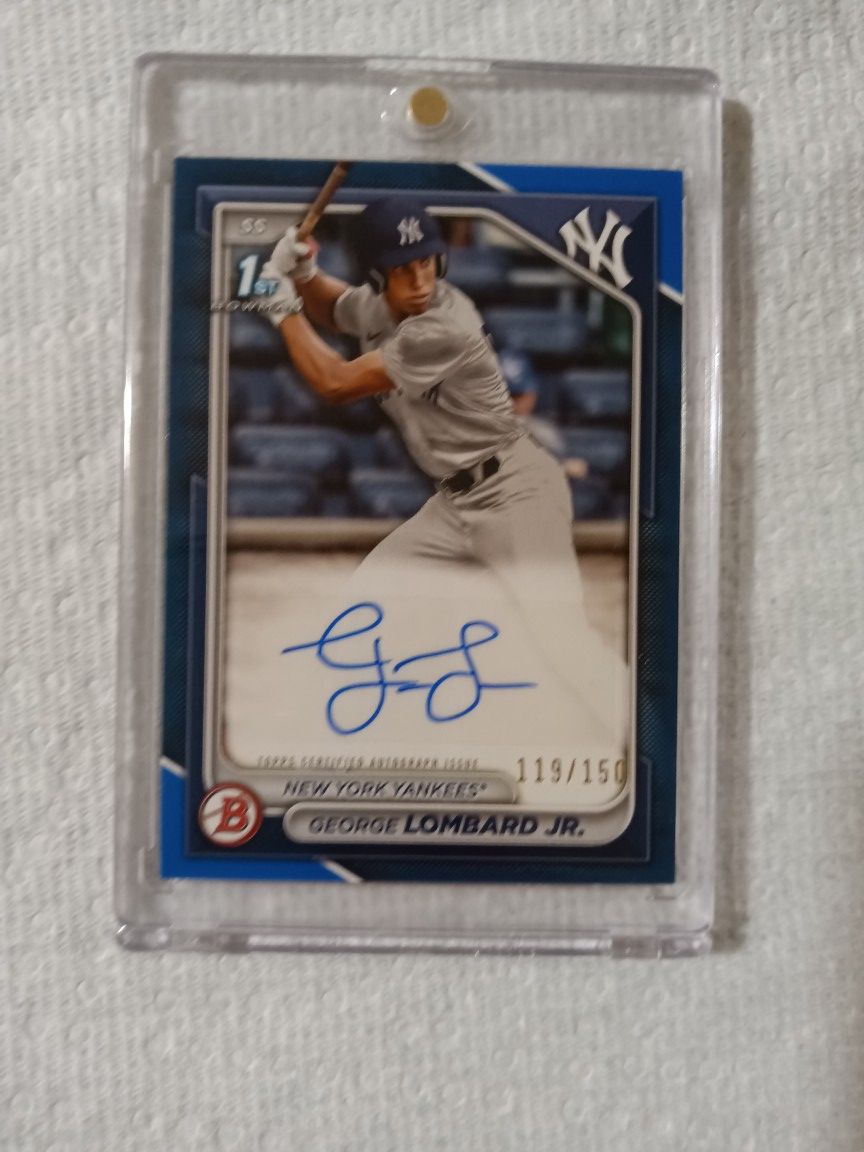 George Lombard Jr 2024 Bowman Autograph Card 