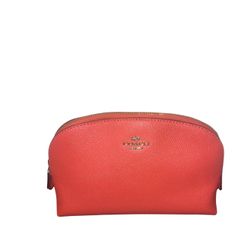 Coach Coral Orange Cosmetic Case