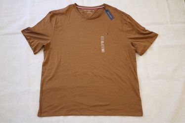 Tommy Hilfiger Men's XXL T-Shirt Brown Short Sleeve Crew Neck 100% Cotton NWT