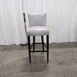 Williams-Sonoma Gray Upholstered Bar Stool with Footrest