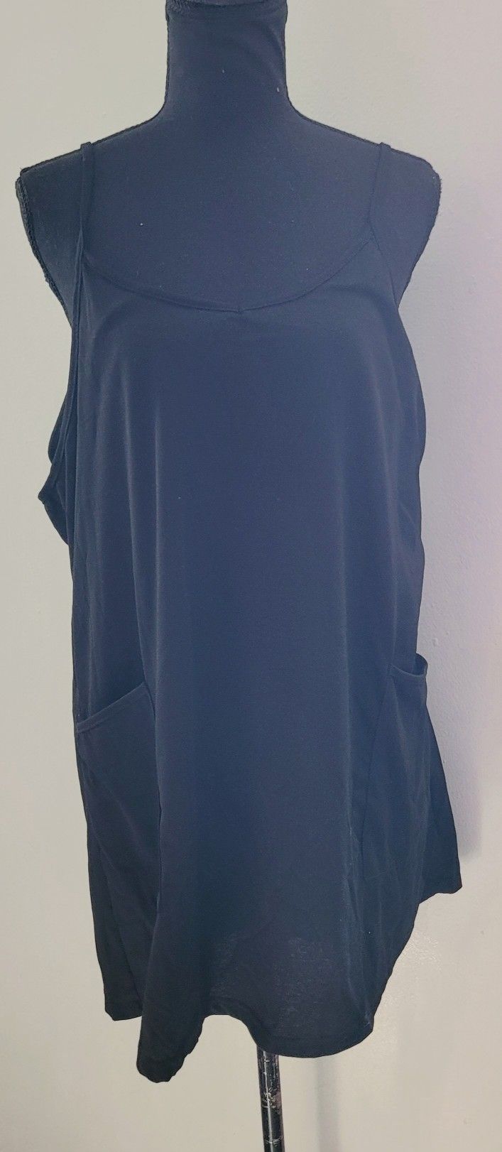 Women Large Loose Black Skort Romper