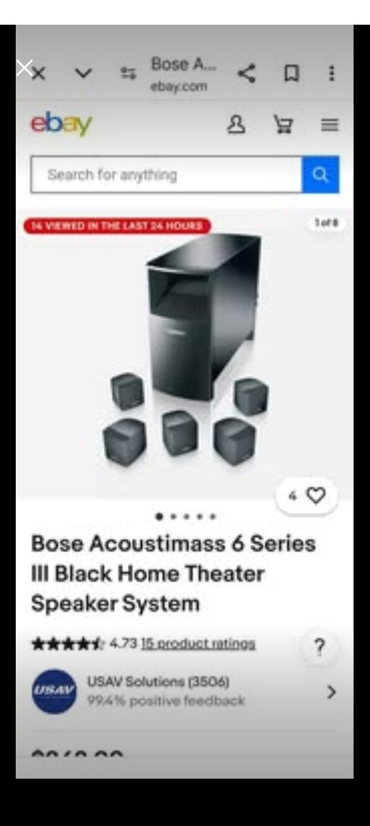 Bose Acoustimass 6 Series Black Home Theater Speaker System