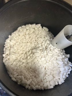 Free water softener salt pellets
