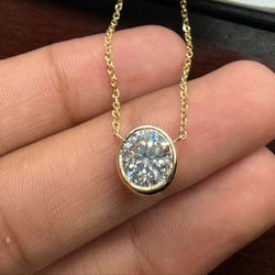 1 Tcw. Labgrown Diamond Bezel Pendant 