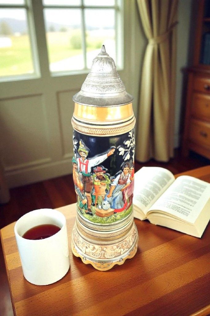 Vintage West Germany Made Lidded Bier Stein