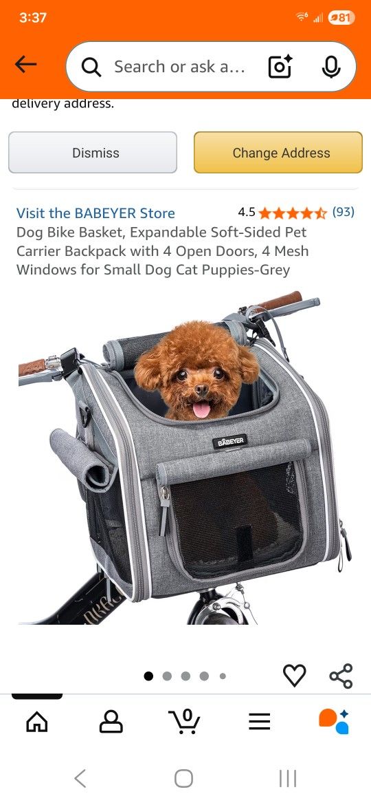 Dog Bike Basket