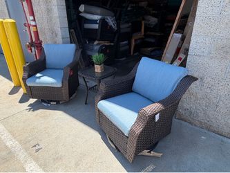 Patio swivel / rocking chairs with side table available delivery 🚚