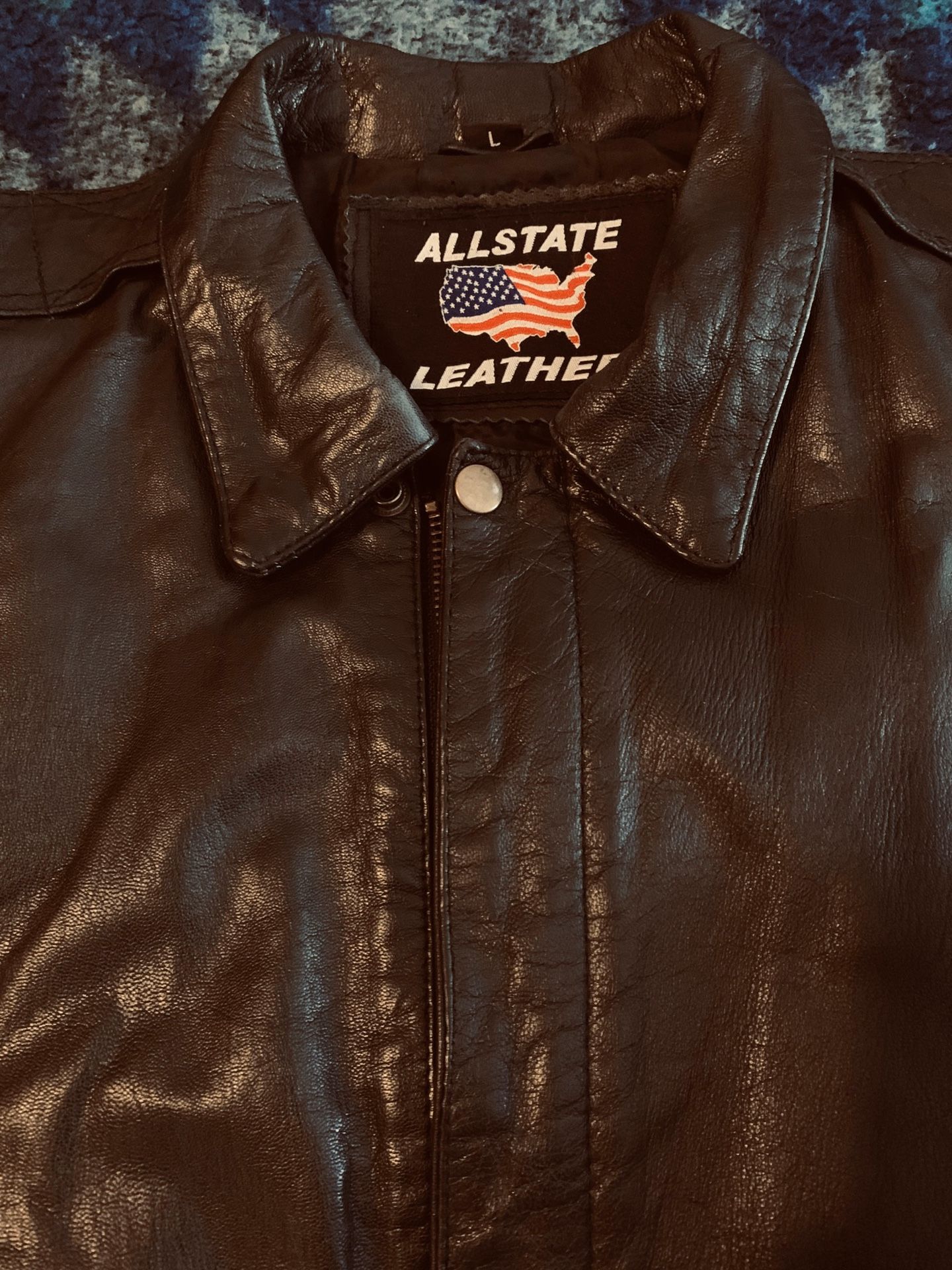 Allstate leather jacket large