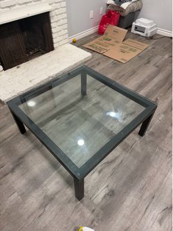Crate & Barrel Parsons 36” Glass Coffee Table