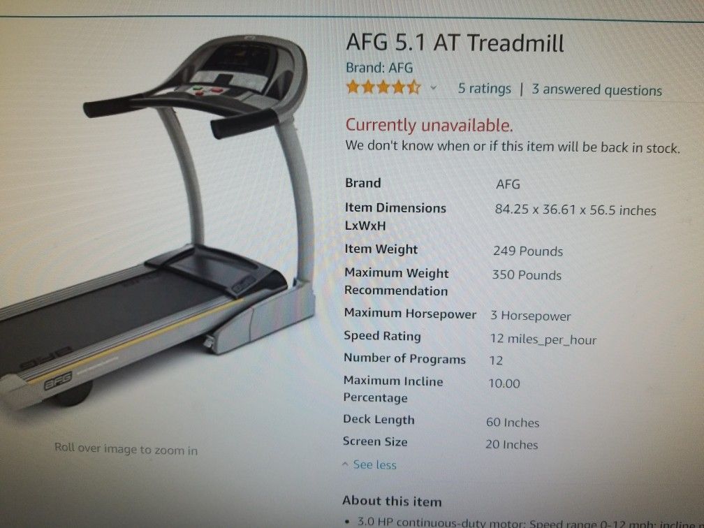 Afg 5.1 at treadmill price sales