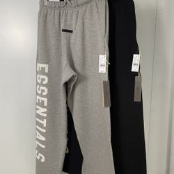 black and grey essentials baggy sweatpants