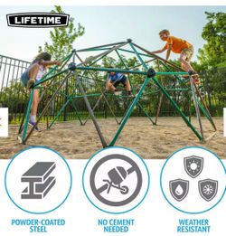 $150 for 5 ft. Earth Tone Dome Climber – Great for Kids!  Perfect for backyard fun! Kids can climb, hang, play, and burn off energy while building str